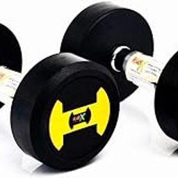 RUBX Rubber Coated Professional Round Dumbbells (Sold in Pair) (2.5 Kg x 2pc (Total = 5 kg)), YELLOW-image-34