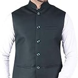Nehru Jacket for Men's (Olive Green)-2