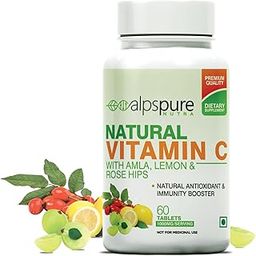 Alpspure Nutra Natural Vitamin C (60 Veg Tablets) with 1000 mg Amla, Lemon & Rose Hips Extracts | Immunity Booster & Antioxidant | Promotes Healthy & Glowing Skin | For Men & Women-22