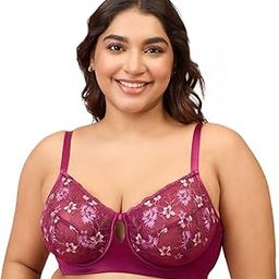 by Nykaa Women's Embroidered Floral Lace Wired Bra | Regular Fit, Non-Padded Elegance with Comfort - NYB292-image-4