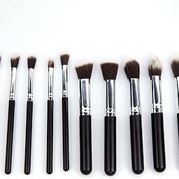 Foundation Powder Blush Concealer Contour Brushes, Perfect For Liquid, Cream or Mineral Products, Premium Synthetic Bristles For Eye and Face Cosmetic, Black Color, Pack of 10-28