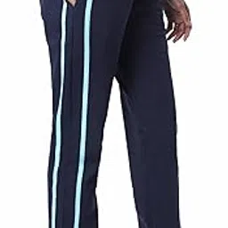 london hills Women's High Rise Cotton Blend Regular Fit Joggers Track Pants Striped Trackpants Joggers-picture-49