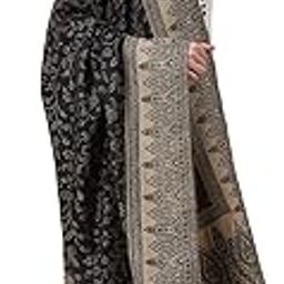 Women Kani Paisley Pattern with Zari thread, Warm Woolen Winter Pashmina Feel Woven Shawl-7