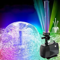 VAYINATO Sobo Submersible Fountain Water Pump with LED Lights (LED-3800FP | 40W |2000L/H | Lifts Upto 2M)-image-50