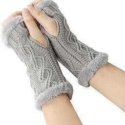 Warm Grey Fingerless Hand Gloves for Winter Women – Stylish Winter Gloves for Women, Woolen Hand Gloves for Women Ideal for Outdoor Activities, Texting and Cozy Winter Wear-33