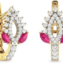 Yellow Gold and Solitaire Stud Earrings for Women-image-44