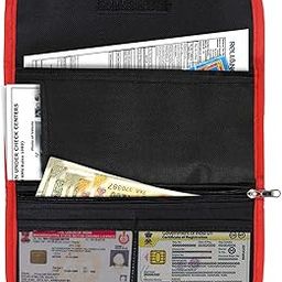 DAHSHA Nylon Two Wheeler/Car Document Holder, Vehicle Document Professional Storage Wallet For Registration & Insurance Card, Driving Licence, Rc Book, Puc (Red/Black-25.5 X 12 Cm)-image-35