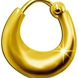 Men's Single Piece Kaju Shape Bali Hoop Earrings | Pure 925 Silver Gold Finish | Size 10 mm to 16 mm | Piercing Ear Ring Set | Bold Cool Look | Gift Item 4 Boys Kids | 6 Month Warranty,1 Pcs-image-10