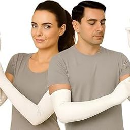 Cotton Summer Glove for Men & Women | Anti-Slip UV Protection Arm Hand Gloves | Outdoor Sun, Dust, Pollution Shield | Elastic Fit | Pack of 2 Pairs (White)-image-3