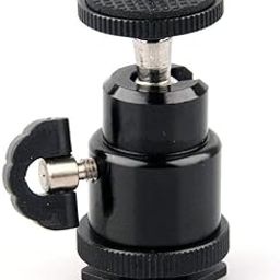 Adjustable Swivel Angle Mini Smart Ball Head Bracket 1/4" Hot Shoe Mount Adapter Holder Camera Video for Camera Tripod Hot Shoe (Black)-30