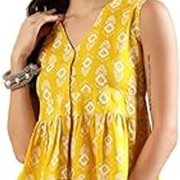 Women's Ikat Printed Rayon Peplum Regular Fit Top-image-31