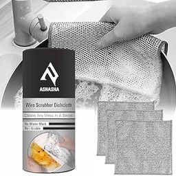 ASHASHA Non-Scratch Wire Dishcloth & Gaps Cleaning Brush, Multipurpose Wire Dishwashing Rags for Wet and Dry, Easy Rinsing, Reusable, Wire Cleaning Cloth for Kitchen, Sinks, Pots, Pans (1)-image-48