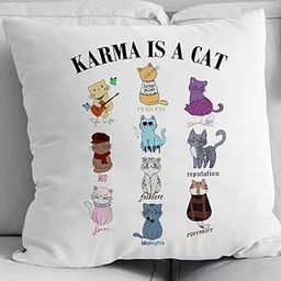 Taylor Swift Colorful Karma Catty Art 16 * 16 Pillow with Cover | UBER Cool Merch for SWIFTIES-image-63