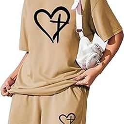 Women's Cotton Heart Printed Night Suit Set of Top & Shorts | Short Cute Pajama & Top Night Dress || Everyday Nightwear Set-image-75