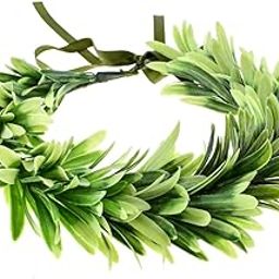Greek Headpiece Bridal Leaf Crown Green Halo Bohemian Headpiece Grecian WeddingNC13-image-3