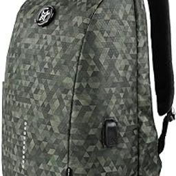 Slope Trisiac Printed Anti-Theft Backpack (Brown) | 23 Ltr Capacity|Water Resistant | Multipurpose Backpack |Rain Cover| Trolley sleeve 15.6 Inches Unisex Laptop Bag with USB Charging Port-image-120