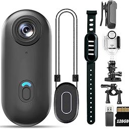 KSADBOSSBO Action Mini Body Camera 128G with Audio & Video Recording - 4K Personal Civilian Wearable Small Cam - Tiny Pocket Vlogging Portable Hands Free Worn POV Recorder - Travel Pets Baby Family-3