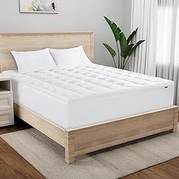 Serta Memory Flex Soft Queen Mattress Topper, 2" Pillow Top Mattress Pad, Cushioning Stain Resistant Mattress Protector with 15" Pocket for Secure Fit, Machine Washable, White-picture-19