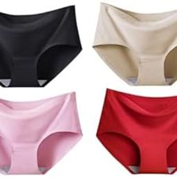 Women's/Girl's Ice Silk Seamless Mid Rise No Show Laser Cut Invisible Pants Smooth Stretch Women Hipster Pants for Women Daily Use-image-25