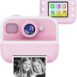 REBEL Kids Instant Camera, M8 Photo Camera for Children, Print Camera, 32GB Memory, 2.4 Inch Display, 48MP Cameras, 1080p Video, 3 Photo Rolls, 5 Colour Pencils (Pink)-image-55