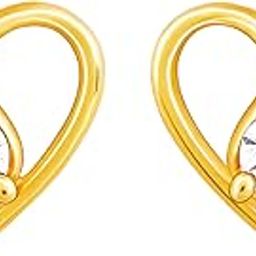 925 Silver Golden Zircon Studded Heart Earrings |Studs to Gift Women and Girls | With Certificate of Authenticity and 925 Stamp | 6 Months Warranty*-14