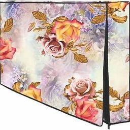 NERHA PVC Dustproof and Waterproof Printed LED TV Cover 43 Inch (Gold)-30