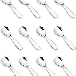 Kitchen Expert - Stainless Steel Masala Spoons 16 Guage| Mini Spoons for Tea/Sugar | Spices Spoon for Kitchen | for Small Containers | Spoon for Masala Dabba | Set of 12| Silver Color-1