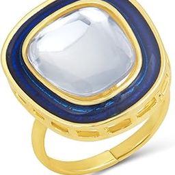 Stunning Kundan Gold Plated Meenakari Ring for Women-44