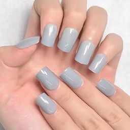 Business Venture Artificial Beautiful Reusable Designer Artificial Nails with Nail GLUE - Solid color-46