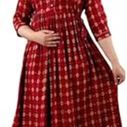 Women's Maternity Kurti for Feeding Zippers | Women's Rayon Anarkali Maternity Feeding Kurti with Invisible Zipper-image-72
