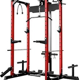 Gen-Z Fitness PR-00 Power Rack with LAT Pulldown, 680 kg Capacity Squat Rack, Adjustable Weight Cage with Cable Pulley System, J-Hooks, Landmine, Dip Bars for Home Gym Workouts-28