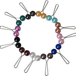 Brooch Pins Hijab Scarf Pearl Safety Pin Sweater Shawl Clips Multicolor | Zinc Alloy | 12 Pieces Hijab Clips-66