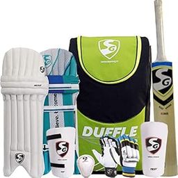SG Summer Camp Kashmir Cricket Kit for All Ages, Green/Black, Size 6-image-48