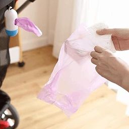 MERI SHOPP 10 Rolls Portable Baby Diaper Nappy Discarded Dispenser Bag Pink Plastic Baby | Diapering | Diaper Disposal-image-54