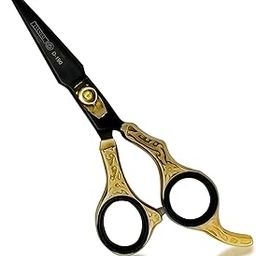 DANIAL Professional Hair Cutting Scissors - Barber Shears - High Carbon Full Stainless Steel 420C, Black Coated Golden Crafted - Rust-Free, Salon Grade Shears 6.5 Inches-image-0