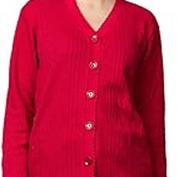 Women’s Pure Wool V-Neck Full Sleeve Cardigan with Pockets | Soft Self-Design Buttoned Sweater | Stylish Winter Wear for Girls & Ladies | Office & Outdoor Woolen Sweater-image-28