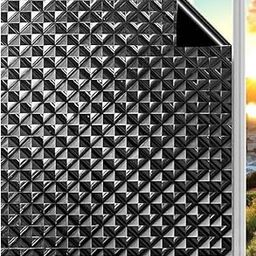 AMAZBIRD Window Privacy Film, Removable Frosted Glass Window Film for Bathroom, Static Cling Sun Blocking Door Stickers for Home, Indoor Window Coverings House (24 X 40_Inch, 3D Blackout Window Film)-image-21