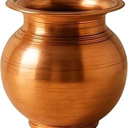 HOKOYA 800ML Pure Copper Kalash for Puja | Small Tambha Lota | Health & Wellness | Ayurvedic Yoga Rituals | Rustproof, Durable, Easy to Clean | Tamba Lota for Drinking Water or Pooja-image-13