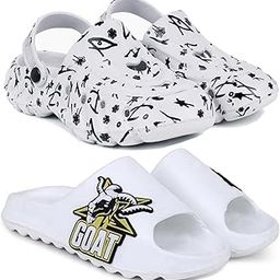 Combo Pack of 2 Slipper/Flip Flops/Slides/Clogs/Sandals with Adjustable Back Strap for Men (Cl-N11,Y-To-Goat)-image-107