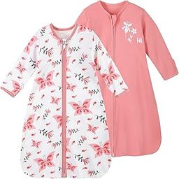 Yoofoss Baby Sleep Sack 6-12 Months Long Sleeve Wearable Blanket Baby 100% Organic Cotton 2-Way Zipper 0.5 Tog Infants Sleeping Sack, Lightweight(Medium)-image-20