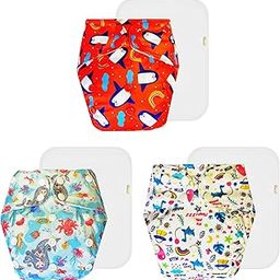 Dumbledo Premium Cloth Diaper with Cotton Insert (Pack of 3) | Hypoallergenic | 6-Layer Absorbent Pad | Easy to Clean | Worry-Free Diapering | 3 Months – 3 Years | Unisex Baby-image-98