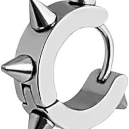 SPYRAL SILVER - Titanium Steel Stud Earrings for Men & Boys (1 Pcs)-image-63