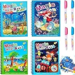 TOYTONIC 4-Pack Water Magic Coloring Books with Refillable Pens - No-Mess Water Reveal Activity Book Set for Kids - Reusable & Travel-Friendly-image-47