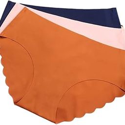 Women's Underwear Stretch Non-Trace Ice Silk Breathable Midwaist Solid Color Underwear,Soft No Show Panties for Women Girls Ladies Seamless Underpants (Multicolor)-29