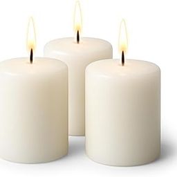 Bright Knight Wax unscented Pillar Candles Smokeless & Dripless Decorative Wax Candles Long Burning, smokeless Pooja, Diwali, Wedding, Events (White) Set of 3-image-71