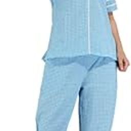 Women’s Checkered Cotton Night Suit Set | Half Sleeve Shirt with Lace Detail & Pyjama | Soft, Breathable & Stylish Co-ord Sleepwear for Women & Girls-image-76