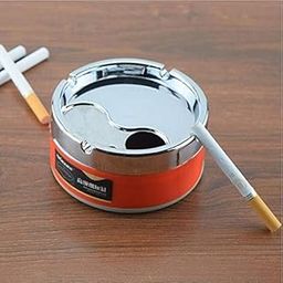 sp Plastic and Stainless Steel Unbreakable Windproof Tabletop Decor Revolving Ashtray with Rotating Lid for Cigarette, Cigar for Home and Office-2