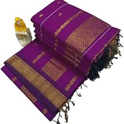 Women's Kanjivaram Soft Kalyani Cotton Silk Saree With Blouse Piece | Linen Silk Saree with Rich Zari Pallu | Attach Un-stitched Blouse Piece-picture-8