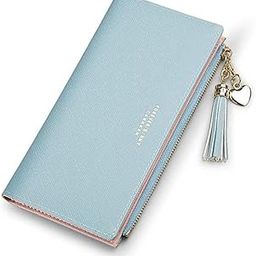 Wallets Purses for Women Girls Ladies Leather Cute Thin Travel Clutch Zipper Pocket Multiple Coin Card Holder For Gift-29