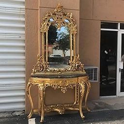 Classic Wood and Craft Wooden Dresser in Teak Wood, Golden Polish, Saharanpur (Without Mirror)-30